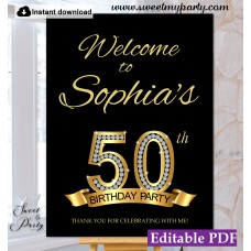50th Birthday Party welcome sign template,(1a) 50th Birthday Party welcome sign template,(1a)